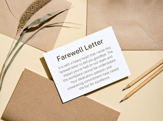 touching farewell letter to colleagues